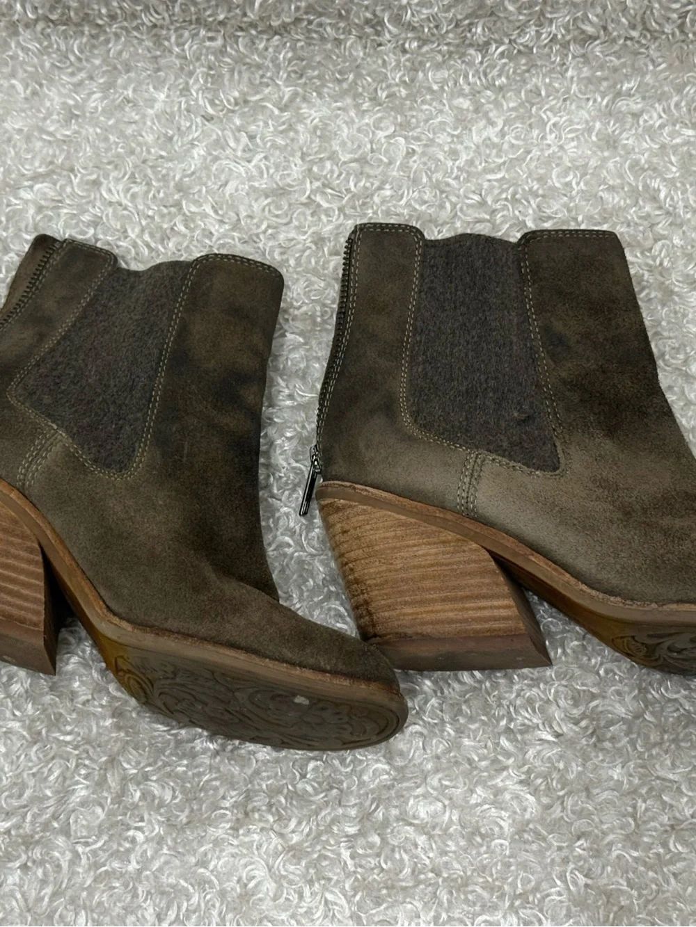 Sofft Womens Ankle Boots Suede Chelsea Zip Up Size 6.5
